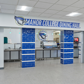 Manor College Dining Hall Service Line after construction