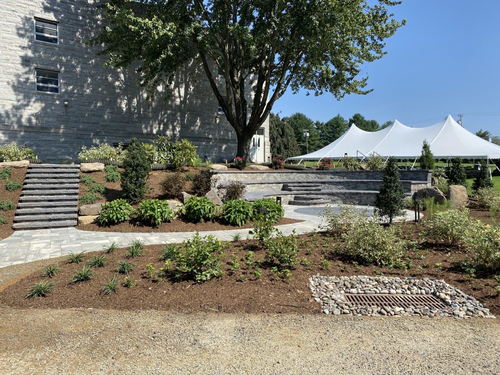 the completed Manor College outdoor classroom