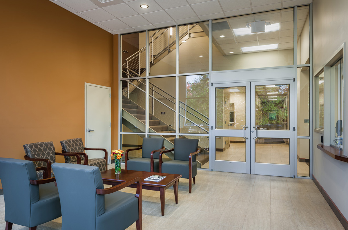 Food manufacturing office lobby after Office Construction & Renovation