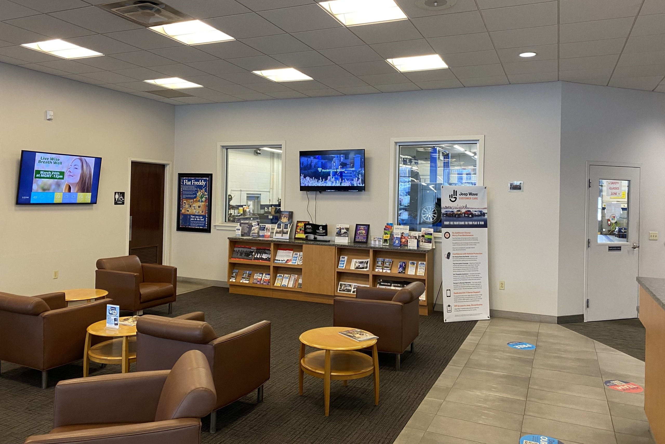 car dealership before commercial contractor renovation