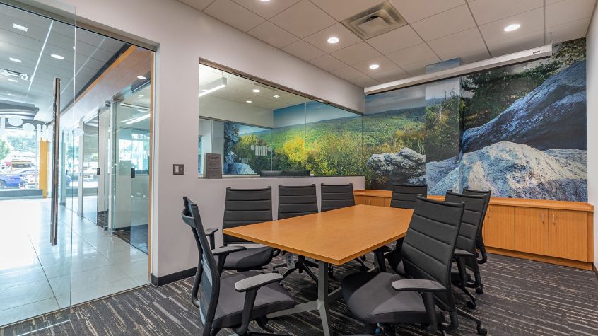 Conference room ripe for EV dealership design