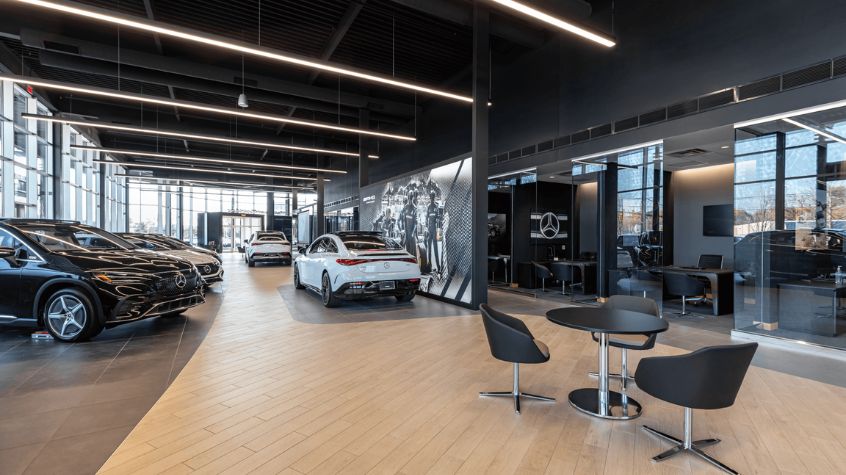 EV dealership design centers futuristic trends