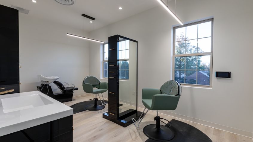 Specialized salon fit-out designed for comfort and efficient workflows.